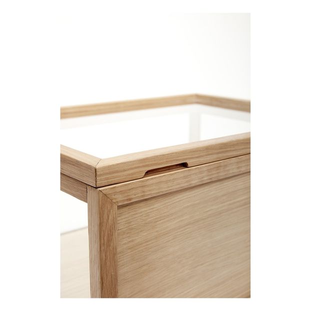 Vitrine plate en chêne et verre-product