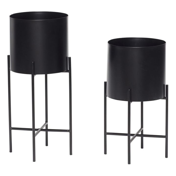 Metallic Planters with Base - Set of 2 - Product image n°0