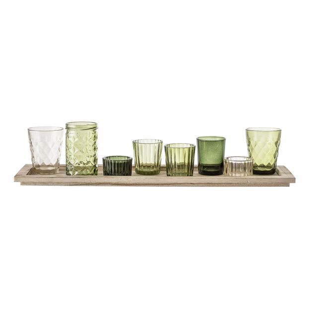 Plateau rectangulaire et photophores - Set de 9-product