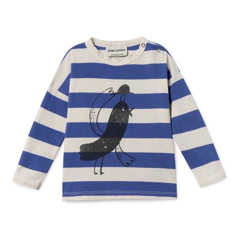 T-Shirt Coton Bio Rayé Oiseau-product