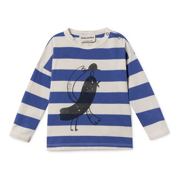 T-Shirt Coton Bio Rayé Oiseau-product
