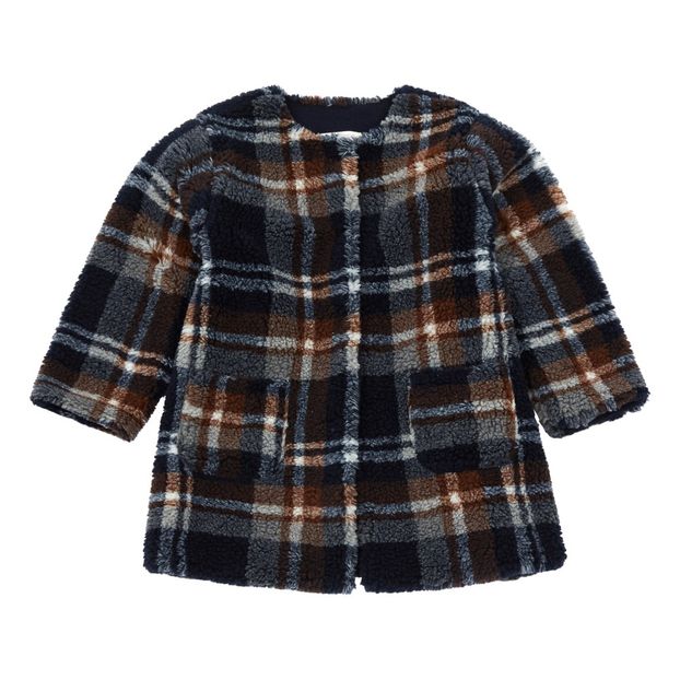Faux Fur Checked Coat -product
