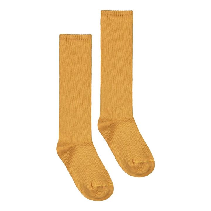 Calze Alte Cotone Bio | Giallo senape- Immagine del prodotto n°0