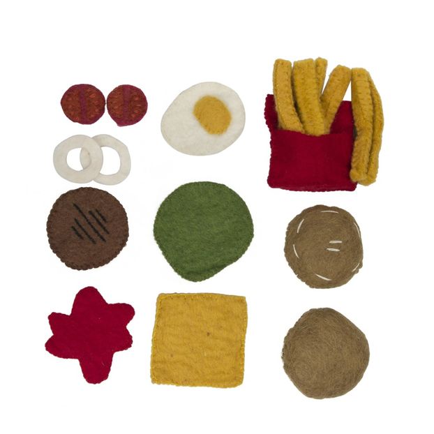 Felted Wool Burger and Fires -product