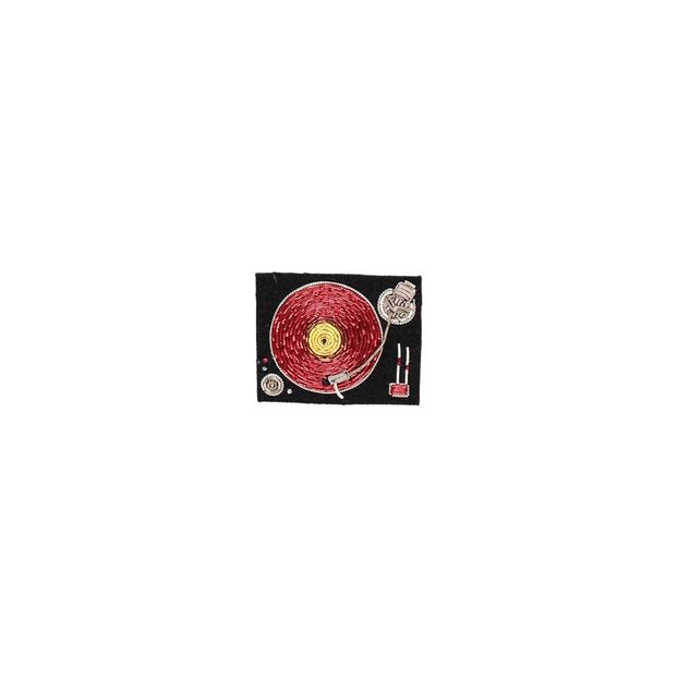 Hand Embroidered Mixing Desk Brooch Red-product