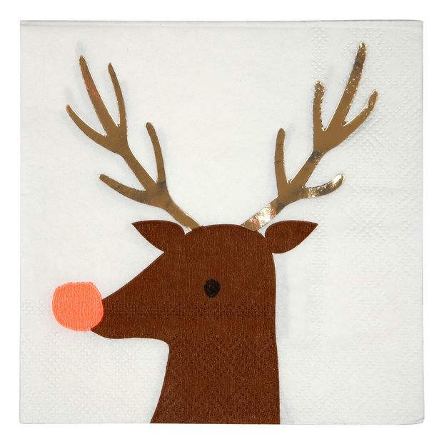 Reindeer Napkins - Set of 16 -product