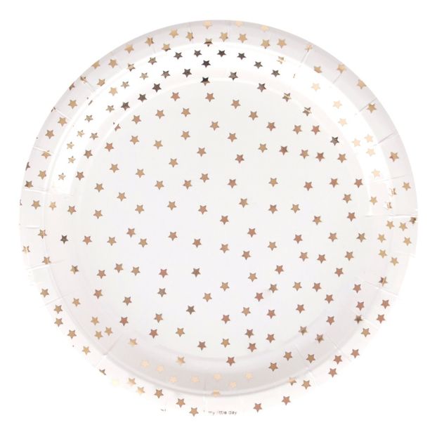Platos de cartón estrellas metalizadas - Set de 8-product