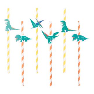 My Little Day Pailles rayures dinosaure - Lot de 12-listing