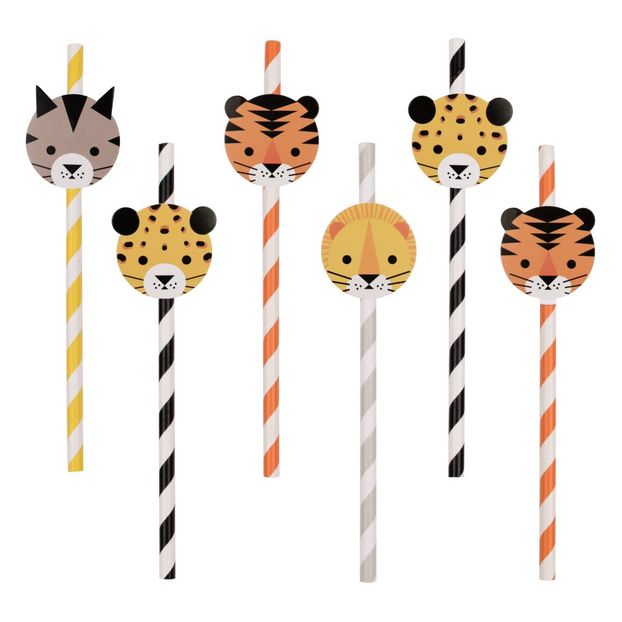 Mini pajitas de rayas felinas - Lote de 12-product
