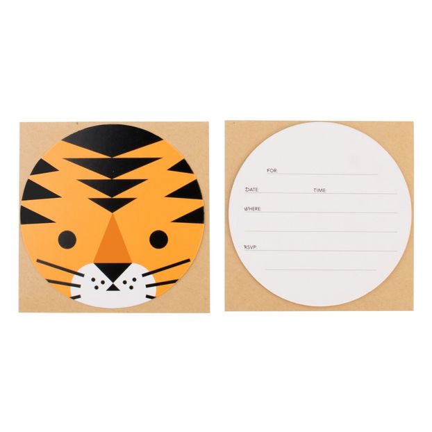 Tarjetas de invitación, sobres y stickers mini felinos - Lote de 8-product