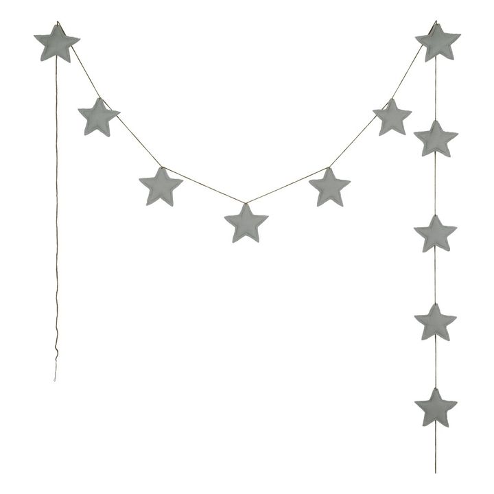 Guirlande mini-étoiles en coton bio | Silver Grey S019- Image produit n°0