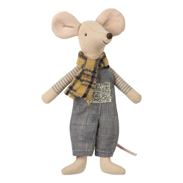 Doudou Papa souris hiver dans son sac 15 cm-product