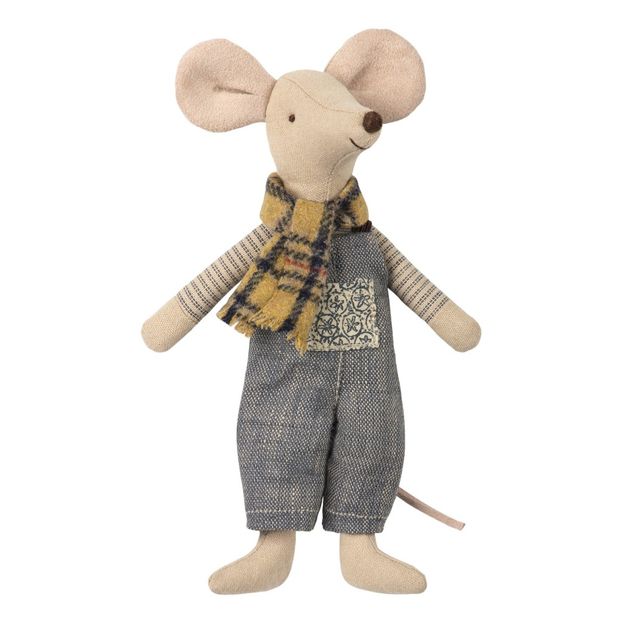 Doudou Papa souris hiver dans son sac 15 cm-product