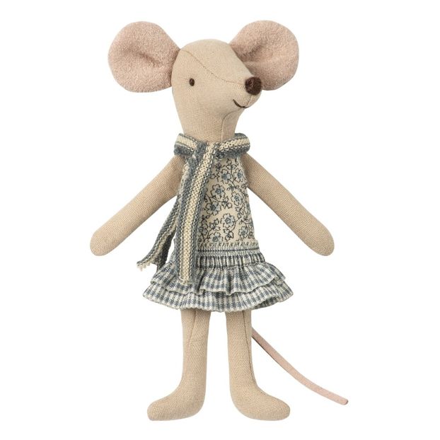 Doudou Grande soeur souris hiver dans son sac 13 cm-product