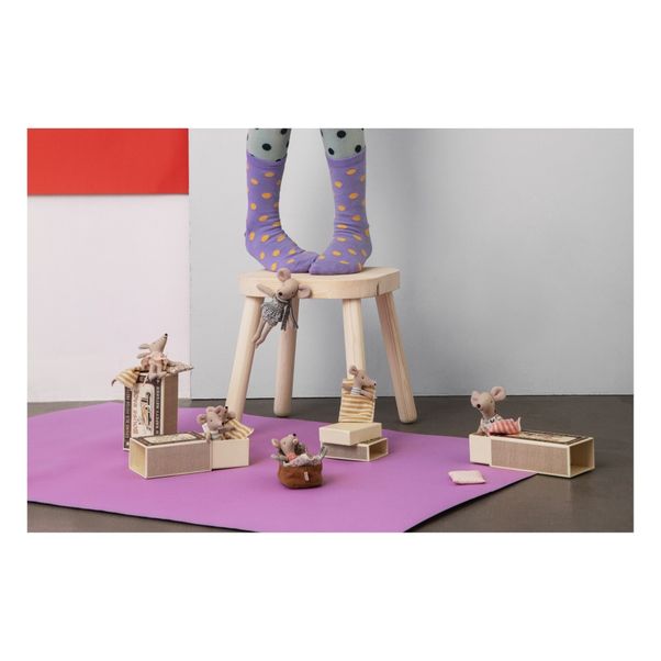 Doudou Bébé souris garçon endormi/ éveillé dans sa boîte 8 cm-product
