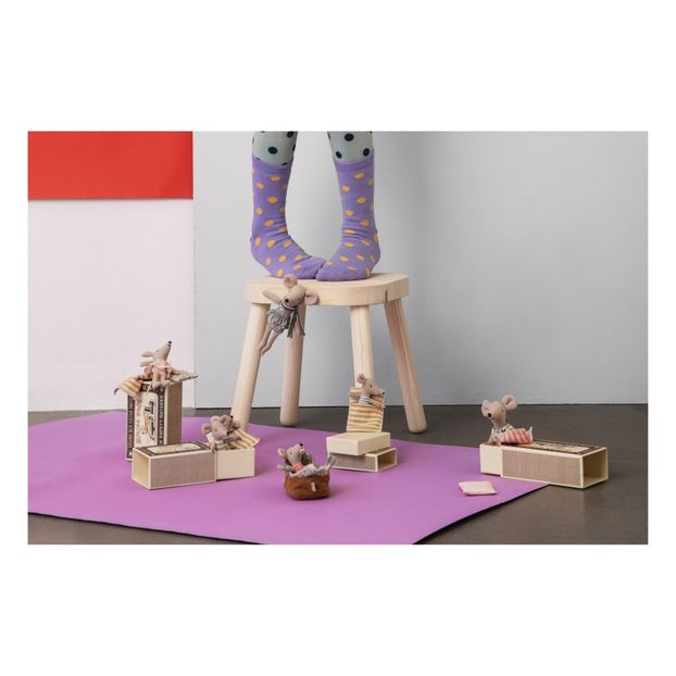 Doudou Bébé souris garçon endormi/ éveillé dans sa boîte 8 cm-product