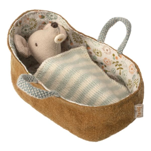 Doudou Bébé souris dans son couffin 8 cm-product