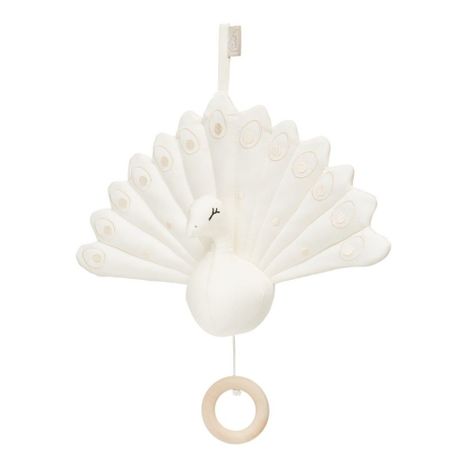 Mobile musical paon en coton bio-product