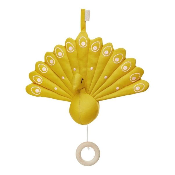 Mobile musical paon en coton bio-product