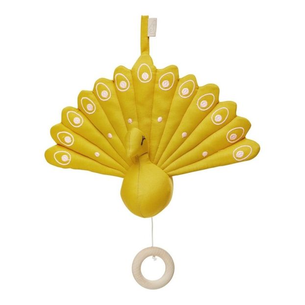 Mobile musical paon en coton bio-product