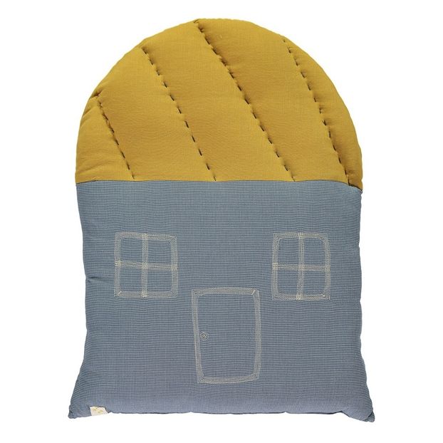 Cojín casa de cuadros pequeños de algodón 42,5x56 cm-product