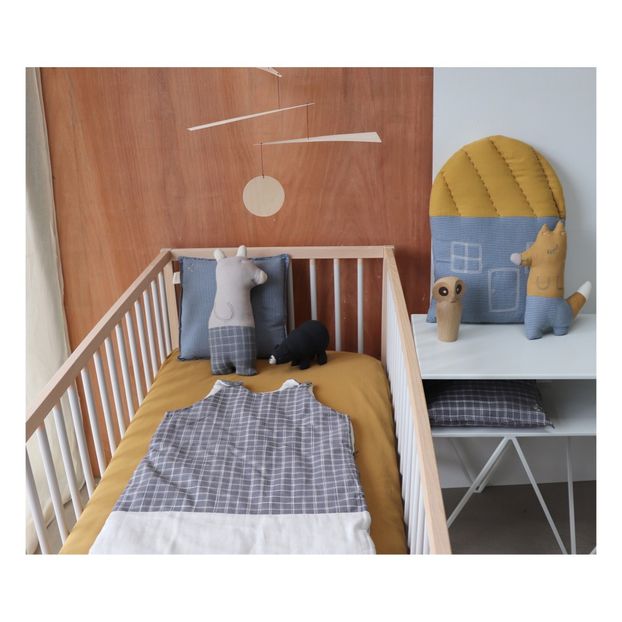 Cojín casa de cuadros pequeños de algodón 42,5x56 cm-product