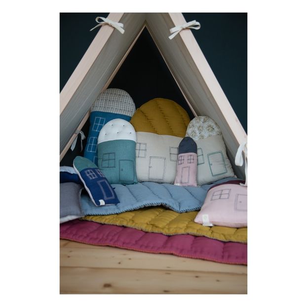 Couverture matelassée brodée main en coton-product