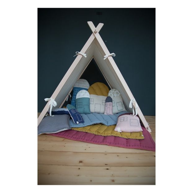 Couverture matelassée brodée main en coton-product