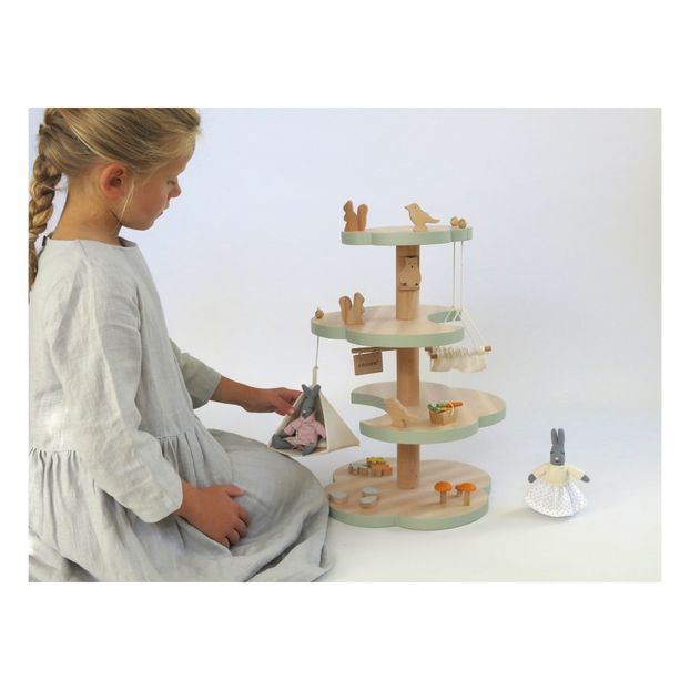 Grand arbre et ses animaux en bois-product