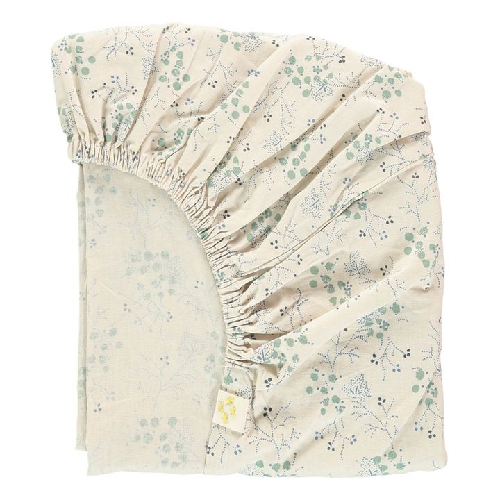 Copri Materasso Minako Floral in cotone | Blu- Immagine del prodotto n°0