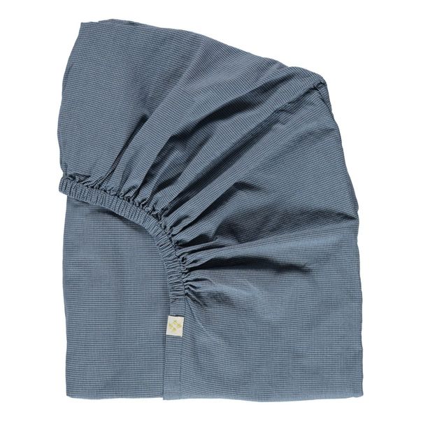 Drap-housse à petits carreaux en coton-product