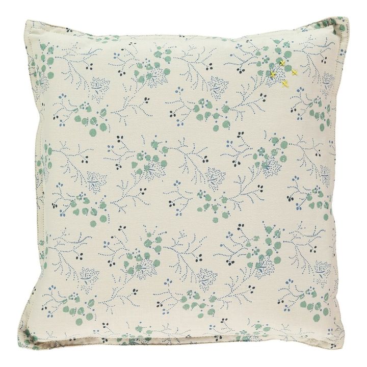 Cojín Minako Floral de algodón | Azul- Imagen del producto n°0