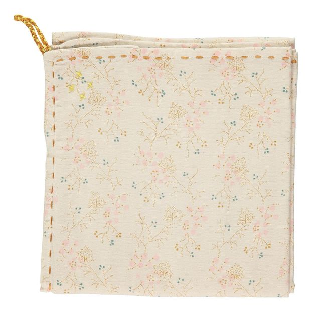 Couverture légère/lange bicolore Minako Floral brodé main en coton-product