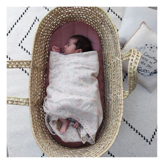 Floral Hand Embroidered Lightweight Blanket/Swaddle -product