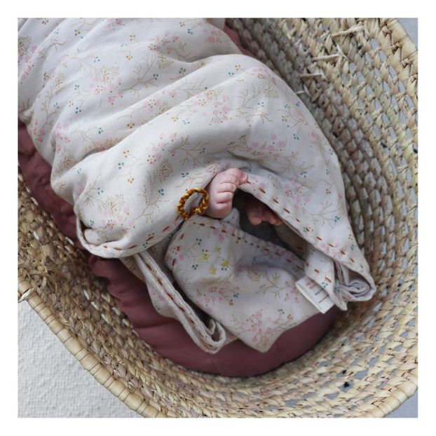 Floral Hand Embroidered Lightweight Blanket/Swaddle -product