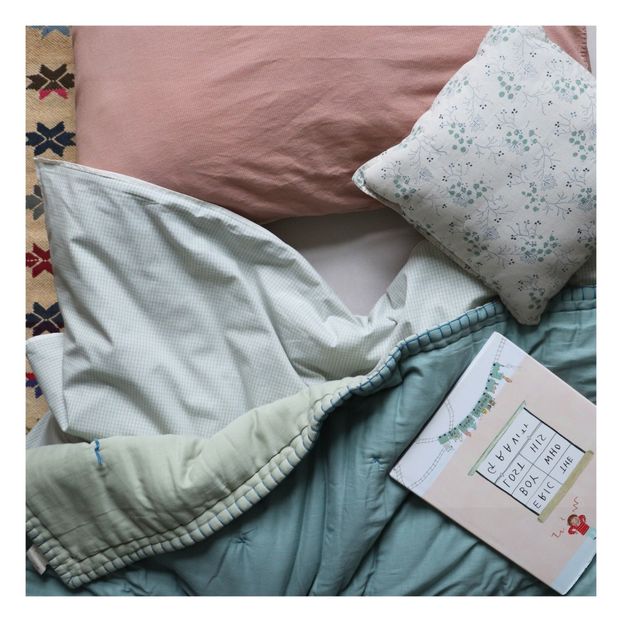 Housse de couette réversible à carreaux en coton-product
