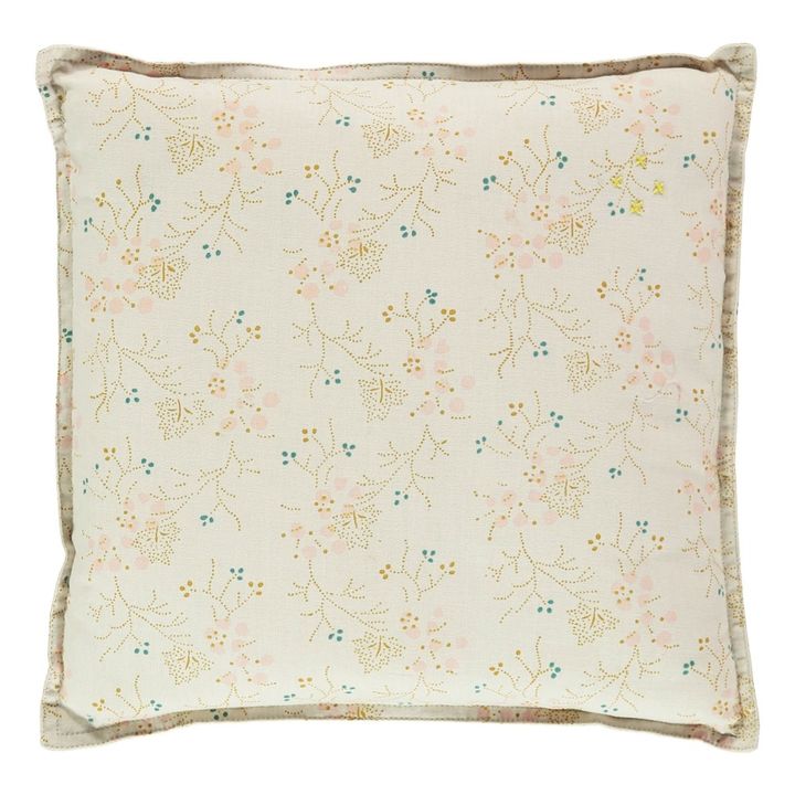 Coussin Minako Floral en coton | Doré- Image produit n°0