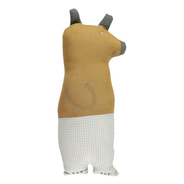 Coussin ours à carreaux en coton 15x33 cm-product
