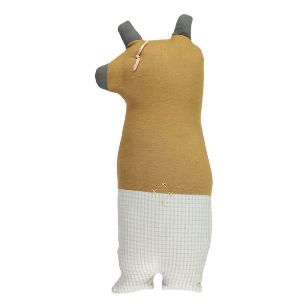 Coussin ours à carreaux en coton 15x33 cm-product