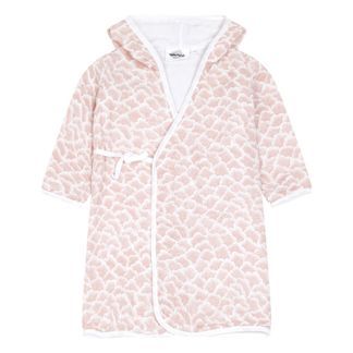 Moumout Peignoir enfant en gaze de coton avec capuche, imprimé -listing