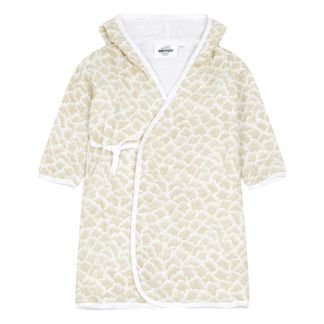 Moumout Peignoir enfant en gaze de coton avec capuche, imprimé-listing