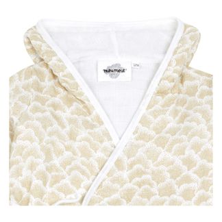 Moumout Peignoir enfant en gaze de coton avec capuche, imprimé-listing