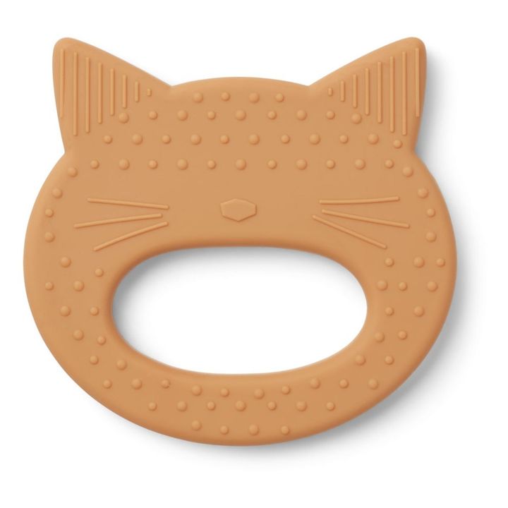 Anneau de dention Chat Gemma en silicone | Jaune moutarde- Image produit n°0