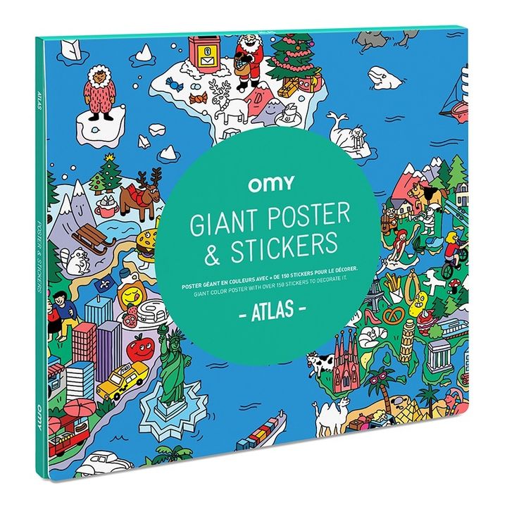 Riesen Poster mit Stickers Atlas 100x70 cm- Produktbild Nr. 0