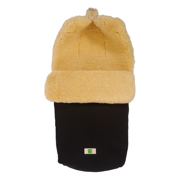 Kinderwagenfußsack aus echtes Lammfell und Bio-Baumwolle Natura-product
