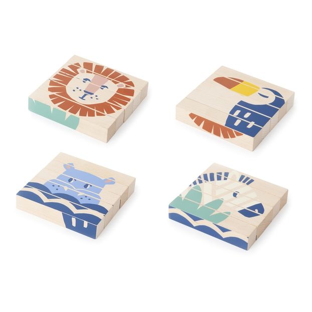 Cubes en bois animaux de la savane-product