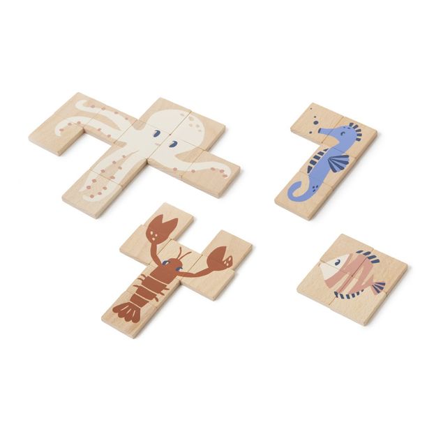 Cubes en bois animaux de la mer-product
