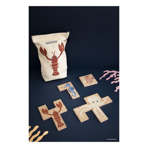 Cubes en bois animaux de la mer-product