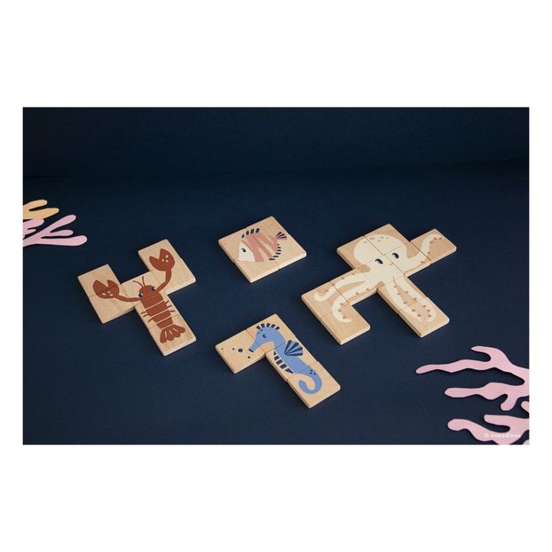 Cubes en bois animaux de la mer-product