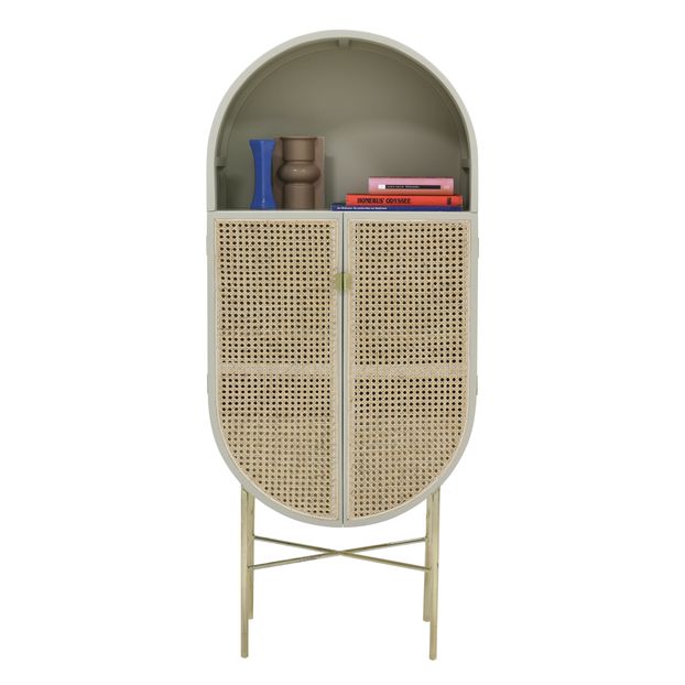 Retro Oval Cabinet with Cane Webbing-product